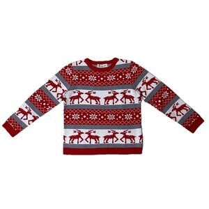 Vintage Danna Belle Sweater Sz 12Y Christmas Holidays Red‎ White Reindeer